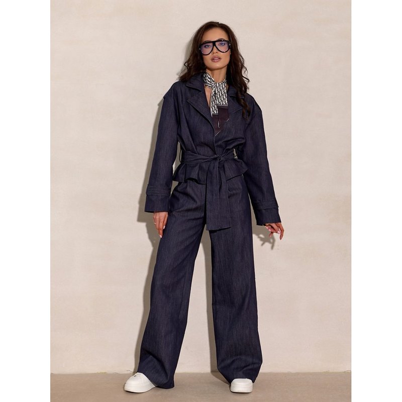 Women trousers model 224014 Roco Fashion - 36 - Navy blue