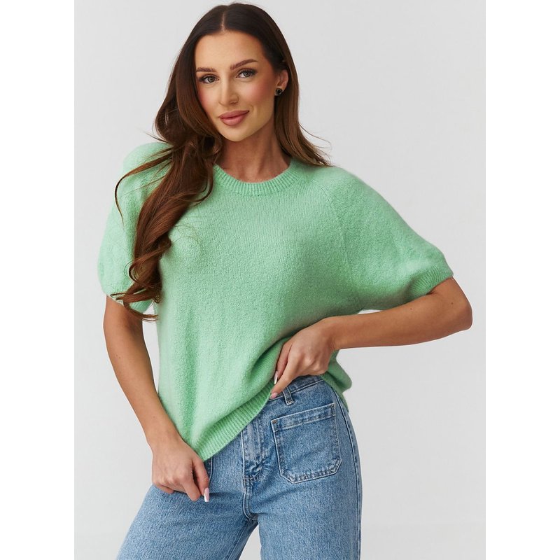 Short sleeve sweater model 224078 Makadamia - ONE-SIZE-FITS-ALL - Green