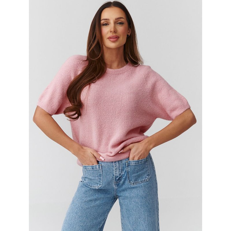 Short sleeve sweater model 224079 Makadamia - ONE-SIZE-FITS-ALL - Pink