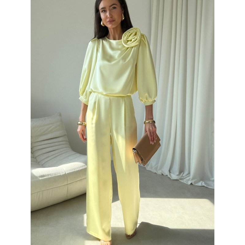 Women trousers model 226283 Roco Fashion - 34 - Yellow