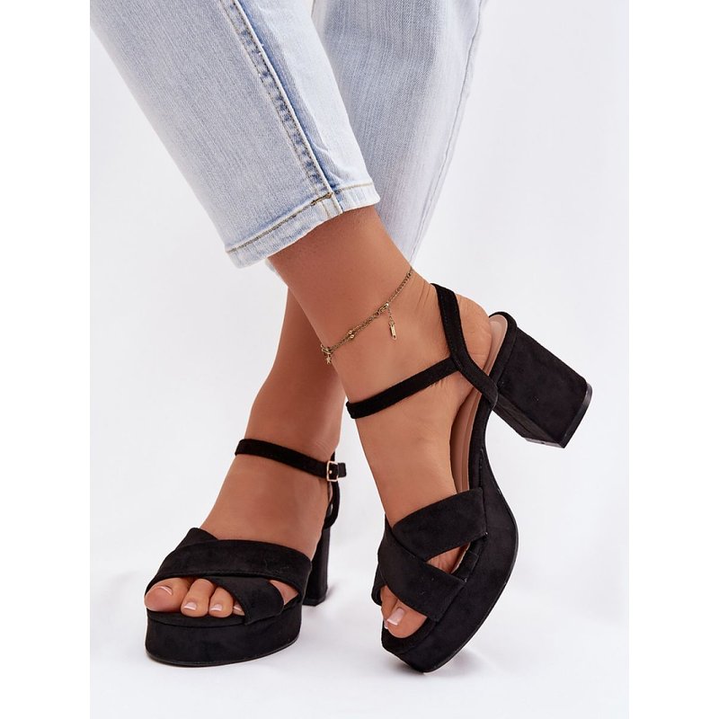 Heel sandals model 226332 Step in style - 38 - Black