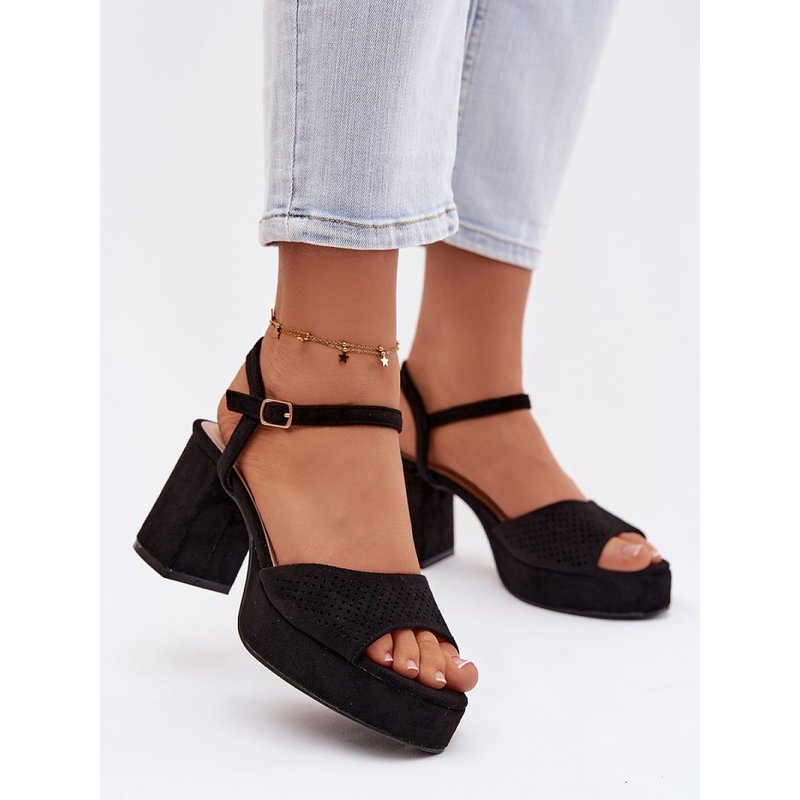 Heel sandals model 226333 Step in style - 38 - Black