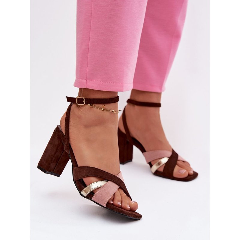 Heel sandals model 226335 Step in style - 37 - Brown