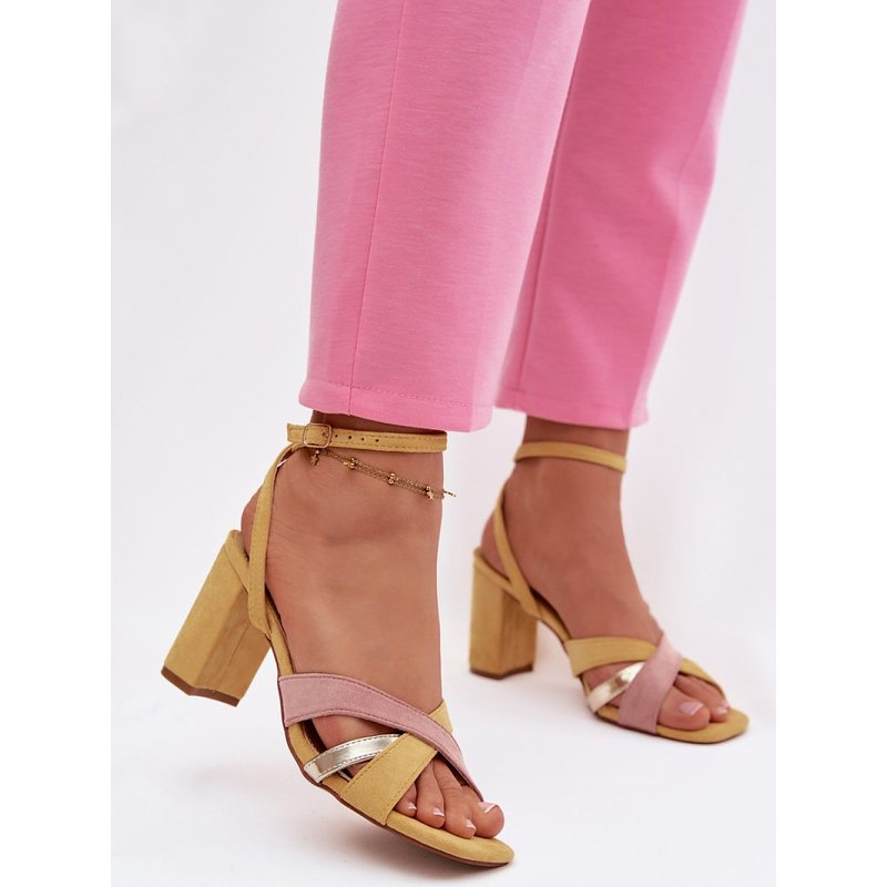 Heel sandals model 226336 Step in style - 39 - Yellow