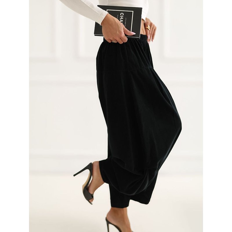 corduroy trousers model 226453 Italy Moda - ONE-SIZE-FITS-ALL - Black