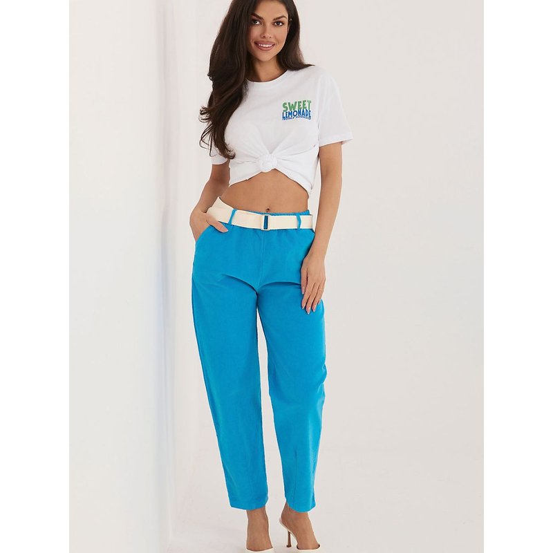 corduroy trousers model 226460 Italy Moda - ONE-SIZE-FITS-ALL - Blue