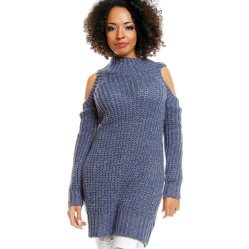 Hard-knitted jumper model 84345 PeeKaBoo - ONE-SIZE-FITS-ALL - Blue