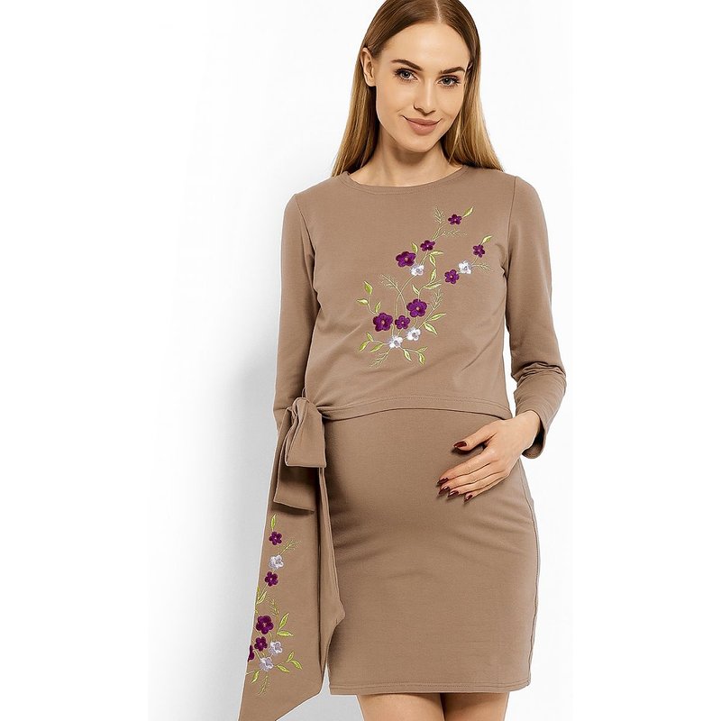 Pregnancy dress model 113210 PeeKaBoo - XXL - Beige