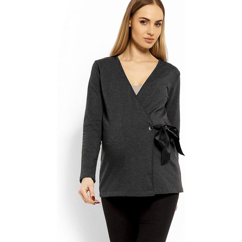 Maternity blouse model 113237 PeeKaBoo - S/M - Grey
