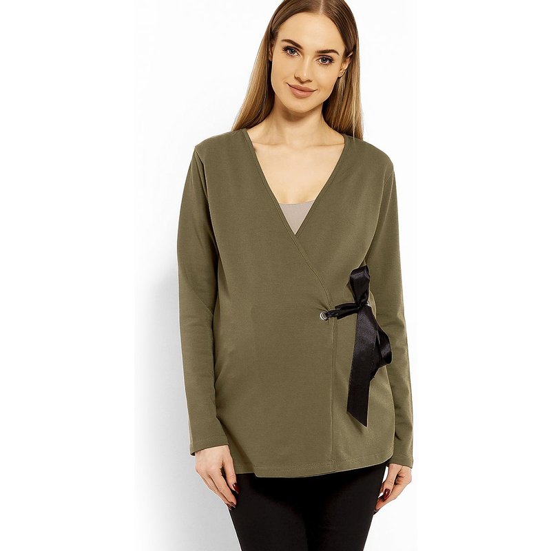 Maternity blouse model 113239 PeeKaBoo - S/M - Green