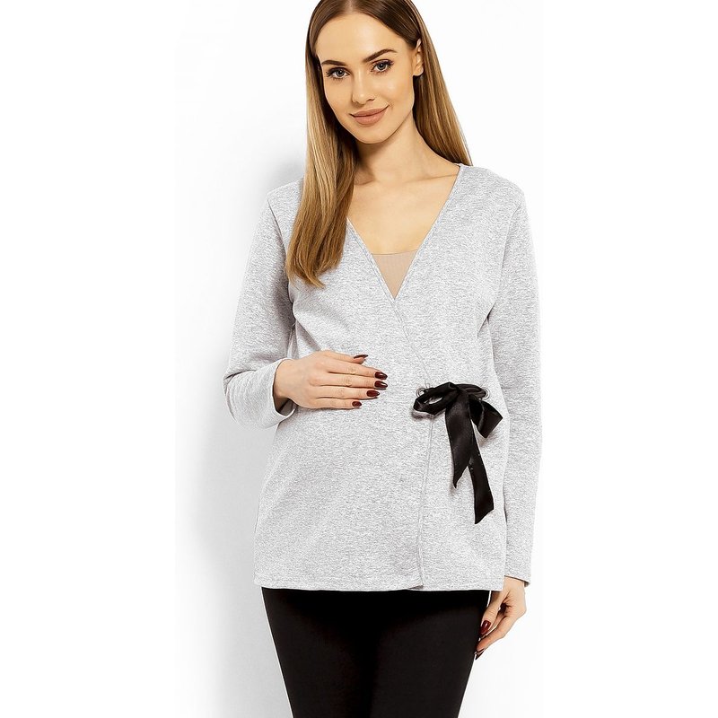 Maternity blouse model 113240 PeeKaBoo - S/M - Grey