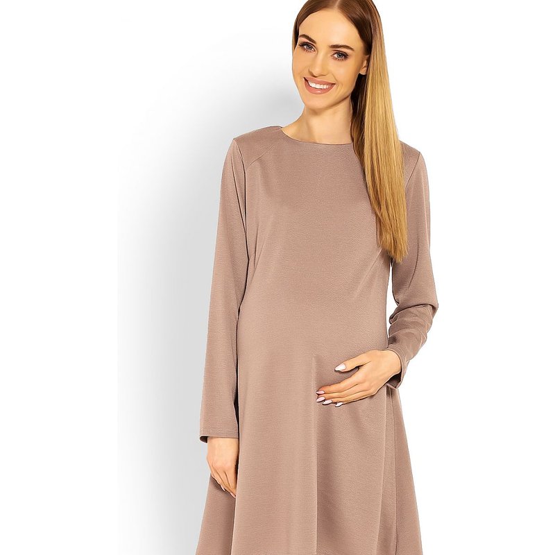 Pregnancy dress model 114508 PeeKaBoo - S/M - Beige
