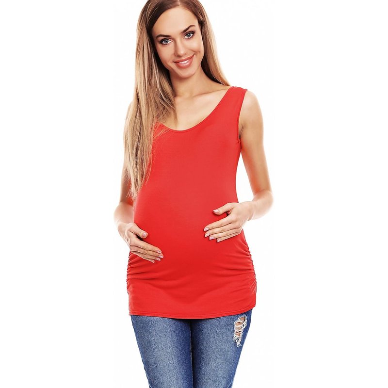 Maternity T-shirt model 132609 PeeKaBoo - S/M - Red