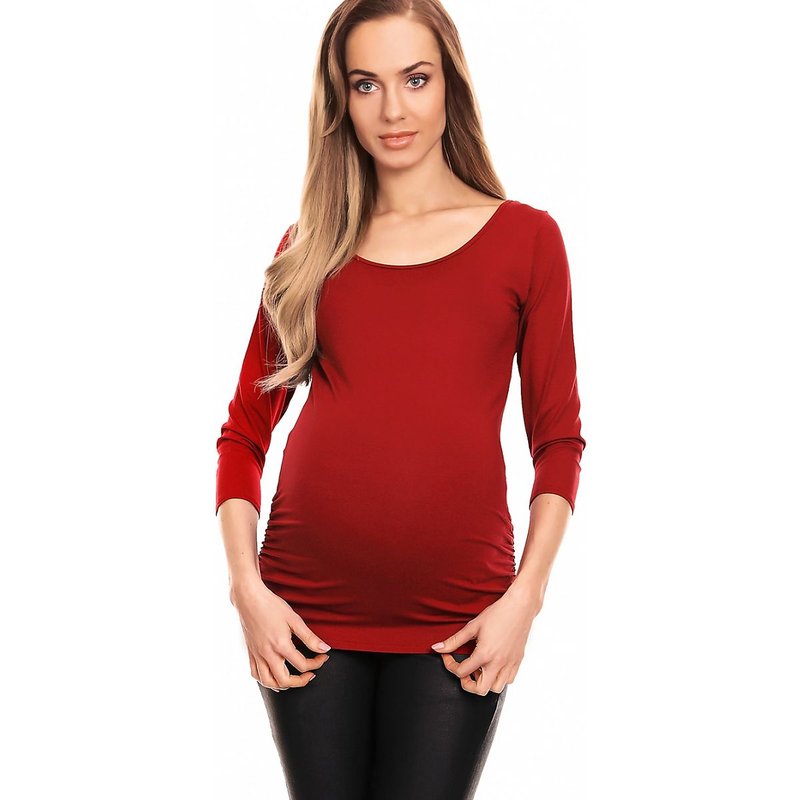 Maternity blouse model 133326 PeeKaBoo - S/M - Red