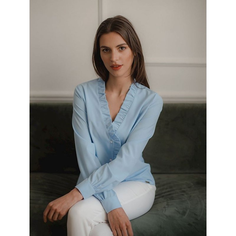 Long sleeve shirt model 143922 Lenitif - S - Blue
