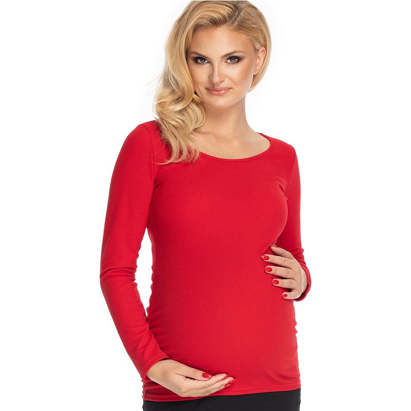 Maternity blouse model 147519 PeeKaBoo - S/M - Red