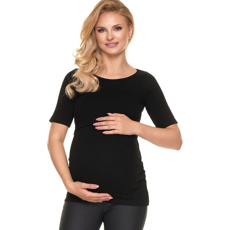 Maternity blouse model 157829 PeeKaBoo - S/M - Black