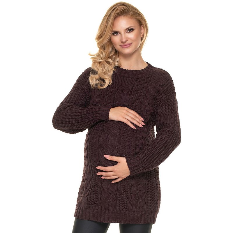 Pregnancy sweater model 157831 PeeKaBoo - ONE-SIZE-FITS-ALL - Brown