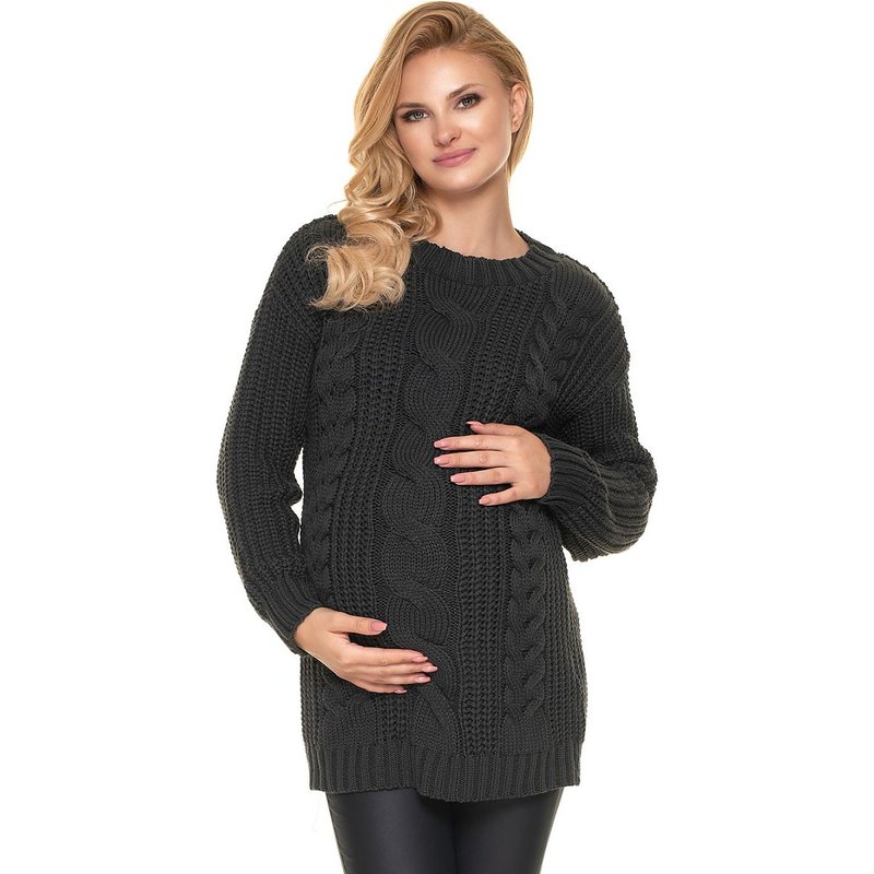 Pregnancy sweater model 157832 PeeKaBoo - ONE-SIZE-FITS-ALL - Grey