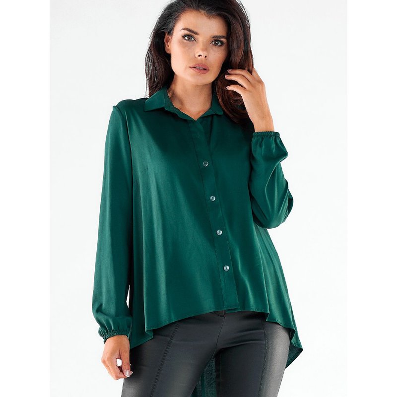 Long sleeve shirt model 173914 awama - M - Green