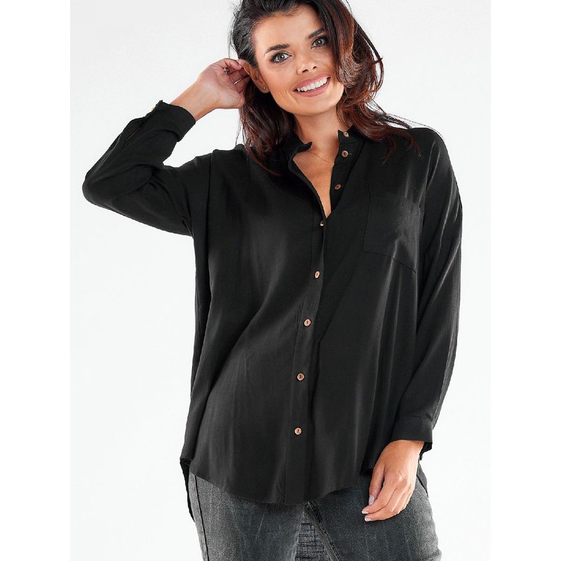 Long sleeve shirt model 173923 awama - S/M - Black
