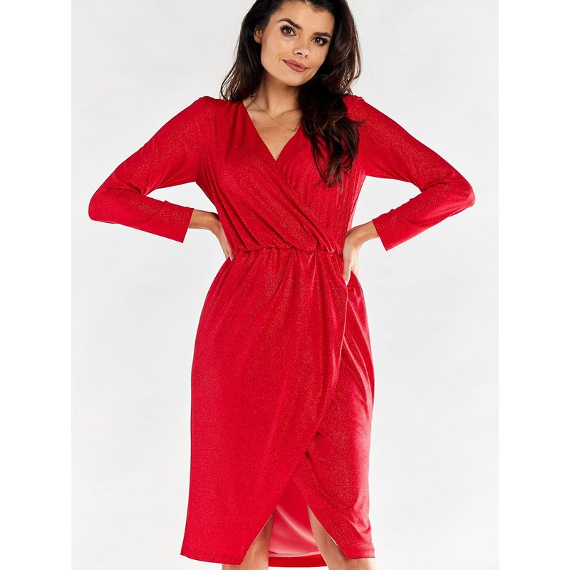Evening dress model 174387 awama - L - Red
