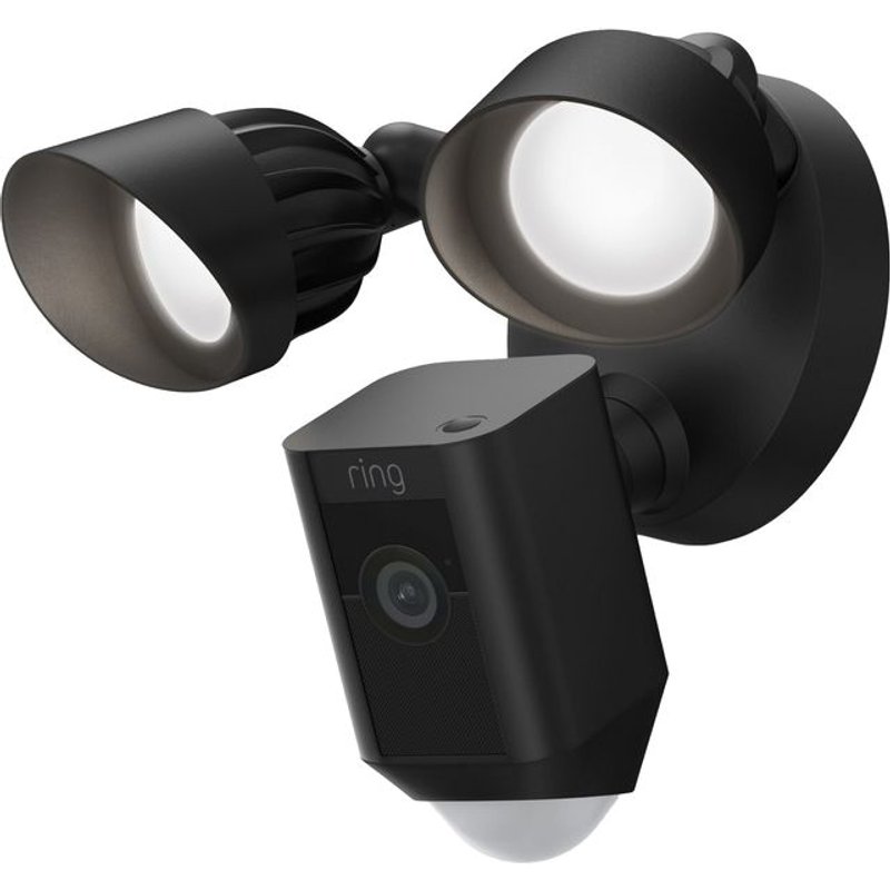 Ring Floodlight Cam Wired Plus Full HD 1080p Smart Home Security Camera - Black