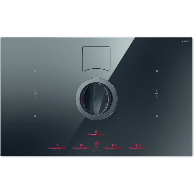 Elica NT-SWITCH BG RC 83cm Induction Extractor Hob - Black - For Recirculating Ventilation