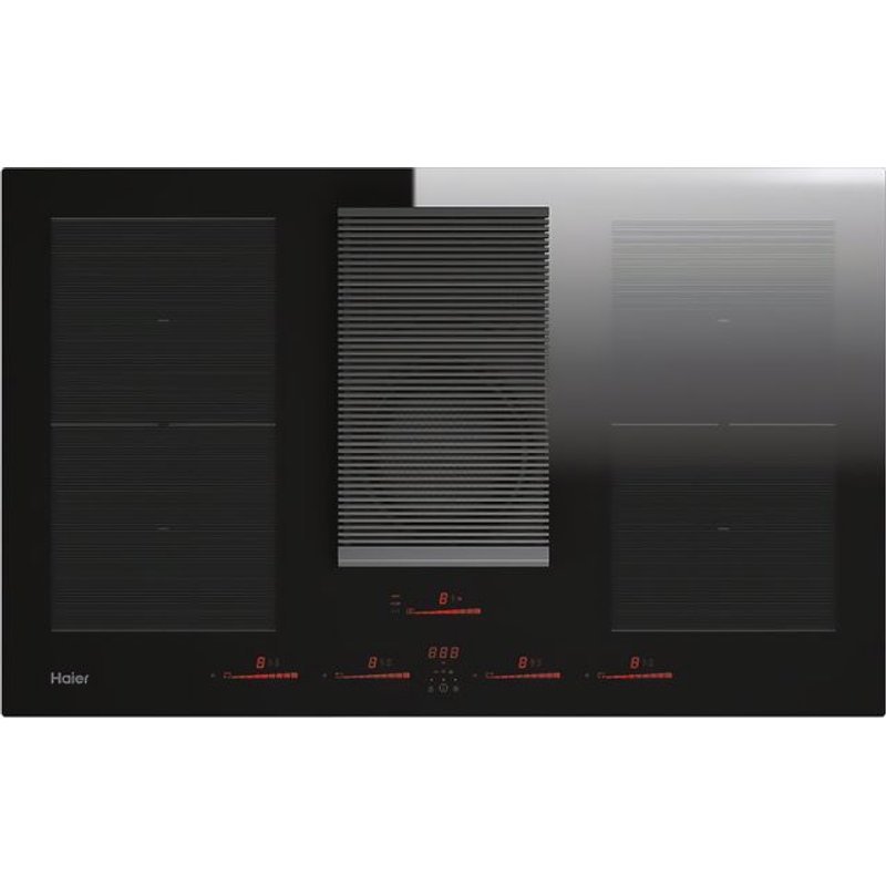 Haier I-Dual Series 6 HAIH8IFMCF 83cm Induction Extractor Hob - Black - For Ducted/Recirculating Ventilation