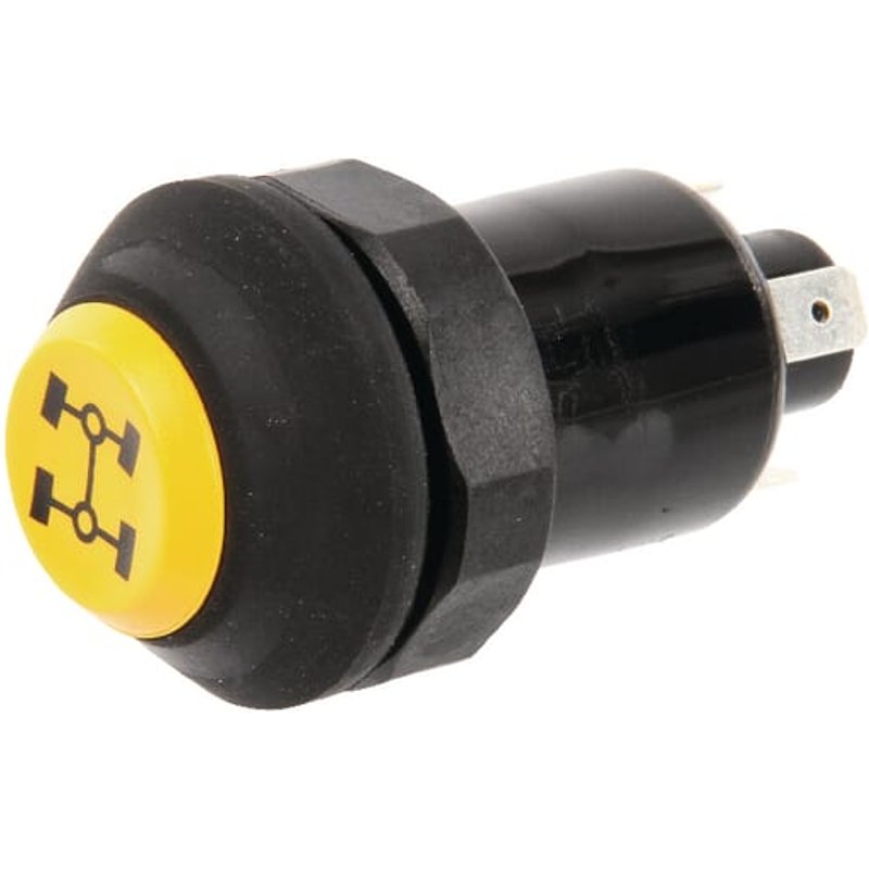Pneutron Push switch, 4WD, round, yellow 11130250PN
