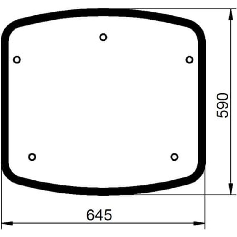 Kramp Roof hatch glass 00111010020N