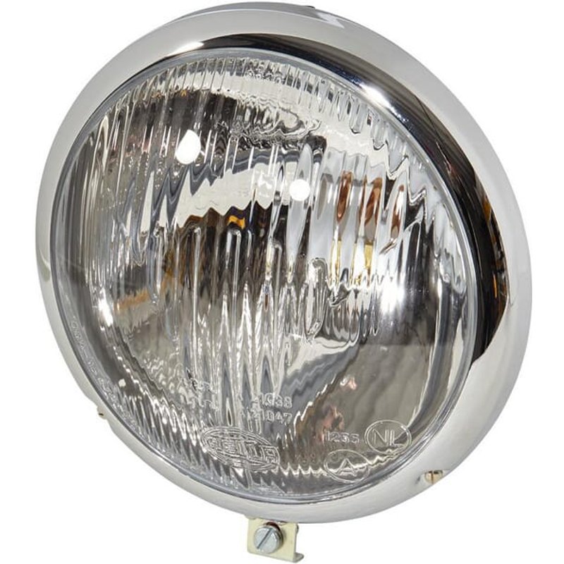 Hella Headlight Halogen, round, 12V, white, housing: silver, diameter 148mm, 1S3001442001