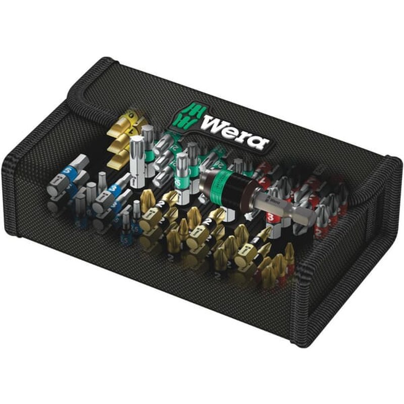 Wera 61 Piece Bit-Safe BiTorsion Torsion Screwdriver Bit and Holder Set