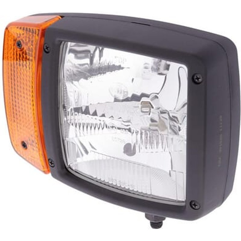 Hella Headlight Halogen, RH rectangular, 12V, transparent/amber, bolt on, 1SA996120021
