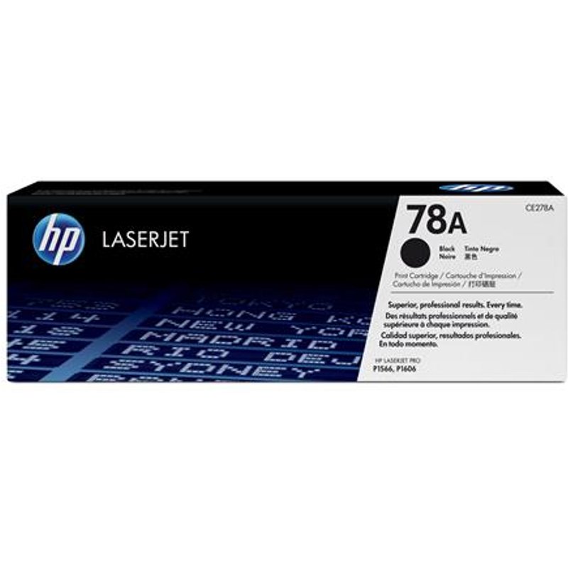HP 78A Black Original LaserJet Toner Cartridge. Black toner page yield: 2100 pages Printing colours: Black Quantity per pack: 1 pc(s)