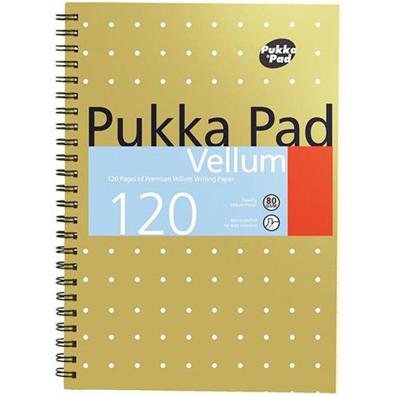 Pukka Pad Vellum A5 Wirebound Card Cover Ruled 120 Pages Yellow (Pack 3) - Vjm/2