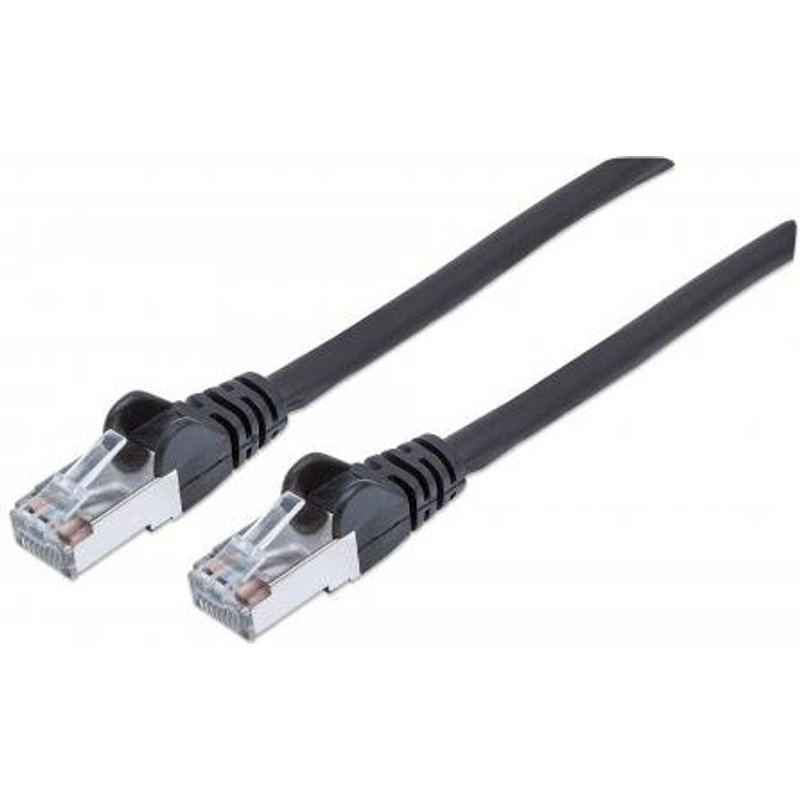 Intellinet Network Patch Cable Cat6 30m Black Copper S/FTP LSOH / LSZH PVC RJ45 Gold Plated Contacts Snagless Booted Lifetime Warranty