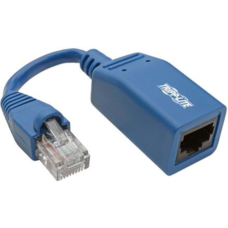 Tripp Lite N034-05N-BL Cisco Console Rollover Cable Adapter (RJ45 M/F) - Blue 5 in.. Cable length: 0.127 m Cable standard: Cat6 Connector 1: RJ-45 Connector 2: RJ-45 Product colour: Blue