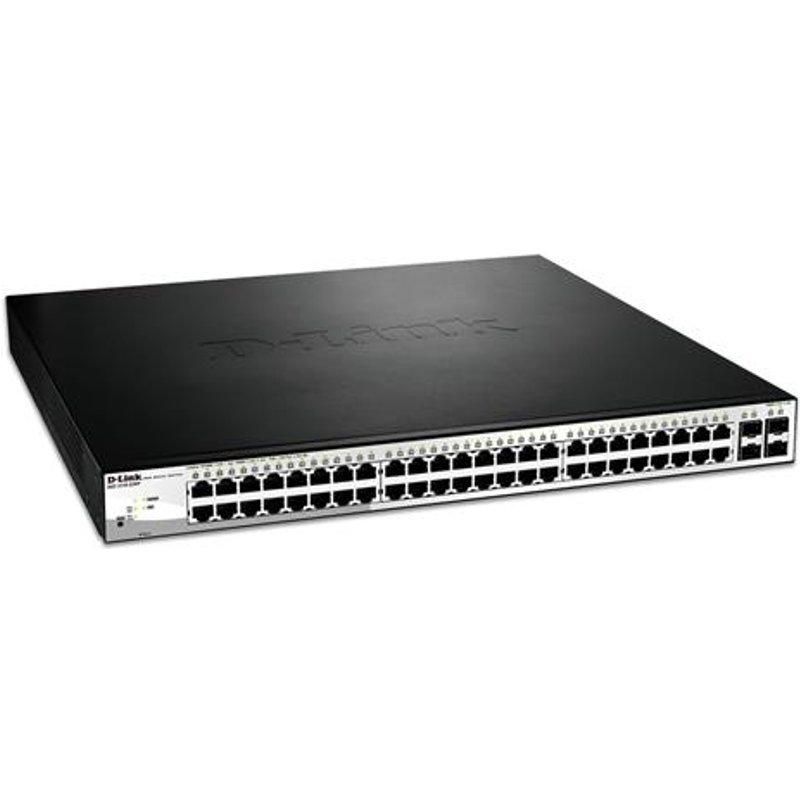 D-Link 52-Port PoE Gigabit Smart Managed Switch including 4 x 100/1000Mbps Combo Ports