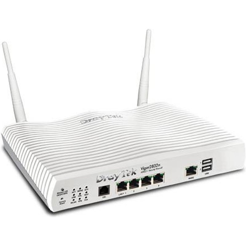 Draytek Vigor 2832n Wi-Fi 4 (802.11n) Single-band (2.4 GHz) Ethernet LAN ADSL White Tabletop router
