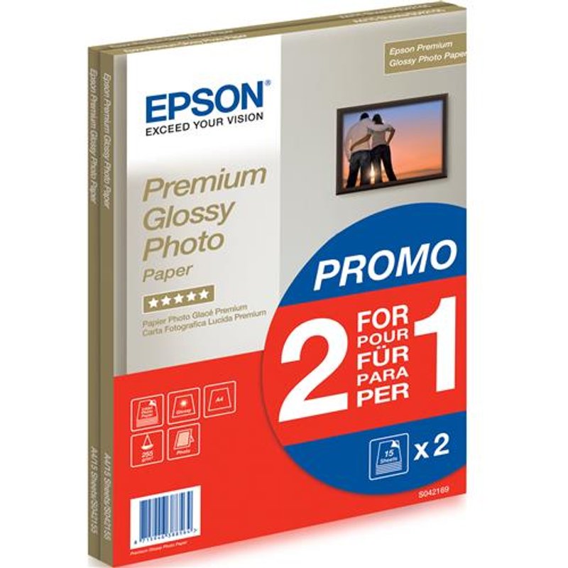 Epson A4 Premium Glossy Photo Paper 255gsm. 30 sheets