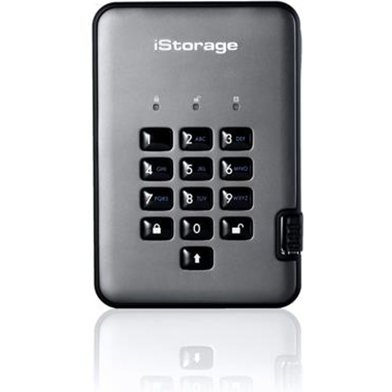 iStorage diskAshur PRO² HDD 3TB | Secure Portable Hard Drive |FIPS 140-2 Level 2, NCSC CPA, NLNCSA BSPA & NATO Restricted | AES-XTS 256-bit Hardware Encryption | PIN protected | OS & Platform Independent |GDPR, TAA Compliant|Brute force hack defence | Dus