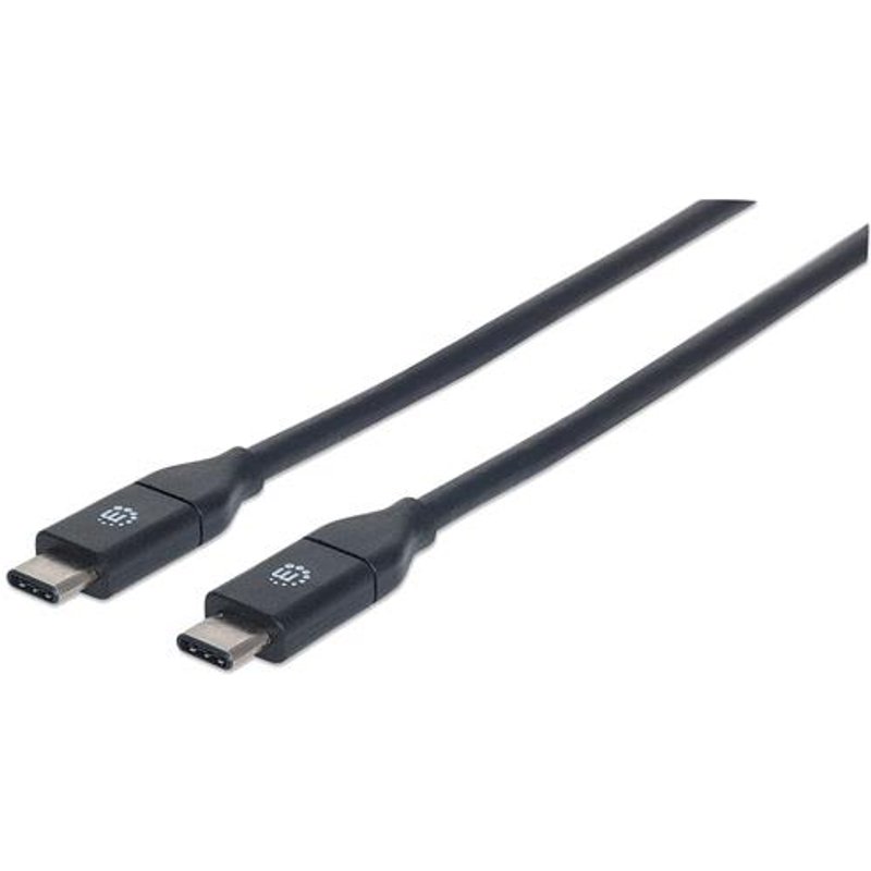 Manhattan USB-C to USB-C Cable 1m Male to Male Black 10 Gbps (USB 3.2 Gen2 aka USB 3.1) 3A (fast charging) SuperSpeed+ USB Lifetime Warranty Equivalent to USB31CC1M 1 m USB C USB C USB 3.2 Gen 2 (3.1 Gen 2) Male/Male Black