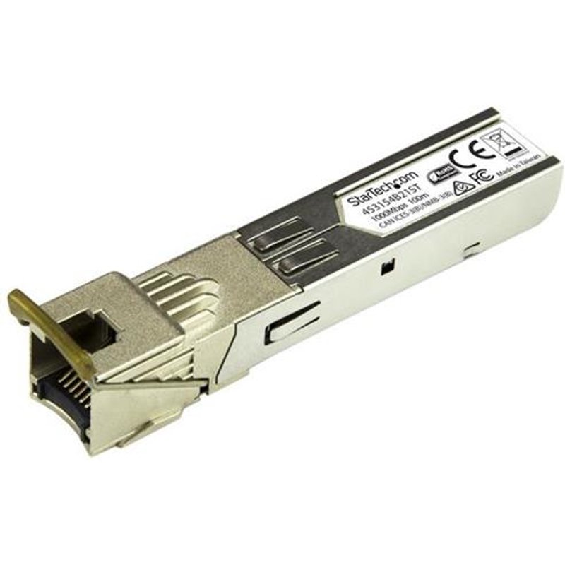 StarTech.com HPE 453154-B21 Compatible SFP Module - 1000BASE-T - SFP to RJ45 Cat6/Cat5e - 1GE Gigabit Ethernet SFP - RJ-45 100m - HPE 6120XG 6120G Flex Fabric - TAA