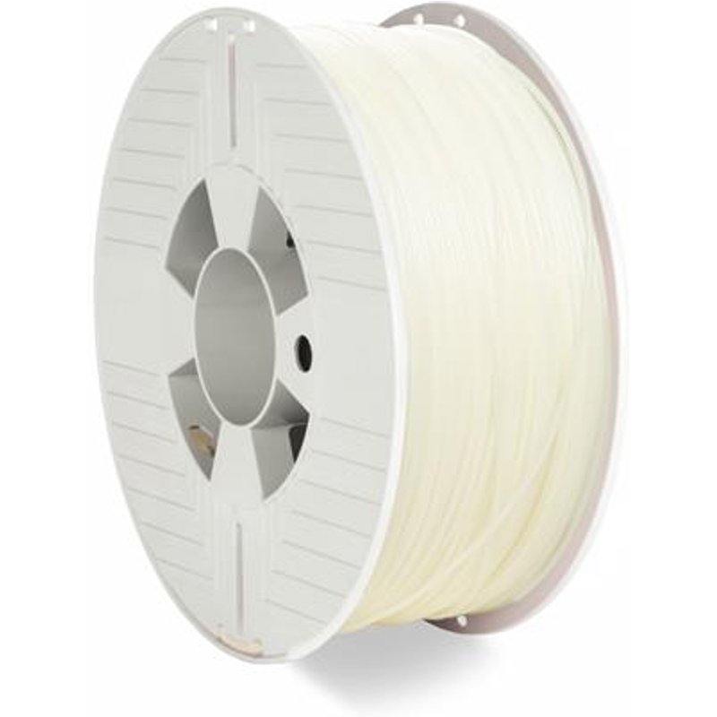 Verbatim 55317. Printing material: Polylactic acid (PLA) Printing colours: Neutral Brand compatibility: Any brand. Weight: 1 kg Thickness: 1.75 mm Wire length: 335 m. Quantity per pack: 1 pc(s) Package type: Box