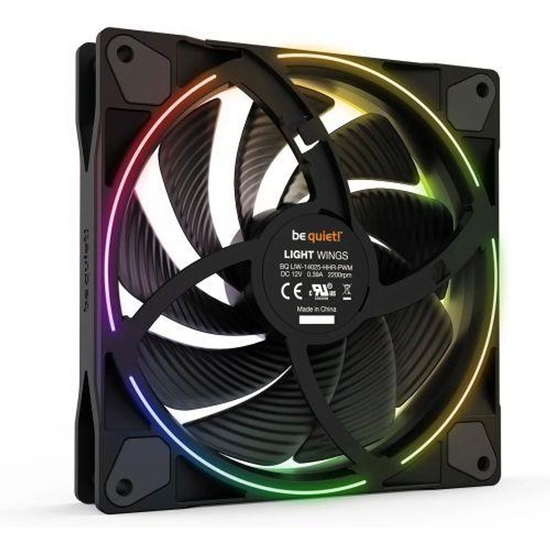 be quiet! Light Wings 140mm PWM High Speed Low Noise Premium ARGB Cooling Fan 4-Pin Ideal for Radiators and Heat Sinks Black BL075