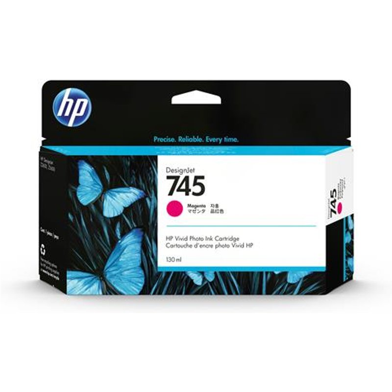 HP 745 130-ml DesignJet Magenta Ink Cartridge, F9J95A