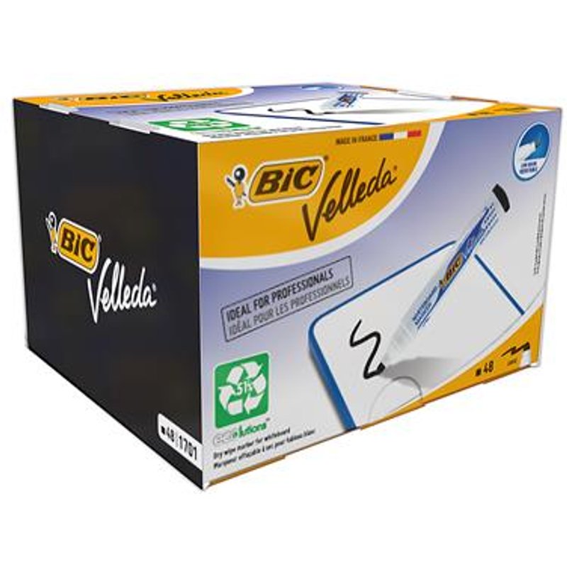 Bic Ecolutions Velleda 1701 Whiteboard Marker Bullet Tip 1.5Mm Line Black (Pack 48) - 927258