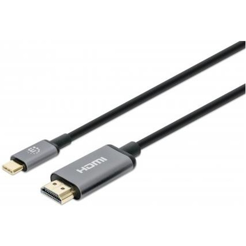Manhattan USB-C to HDMI Cable 4K@60Hz 2m Black Male to Male Three Year Warranty Equivalent to CDP2HD2MBNL 2 m HDMI Type A (Standard) USB Type-C Male Male Straight
