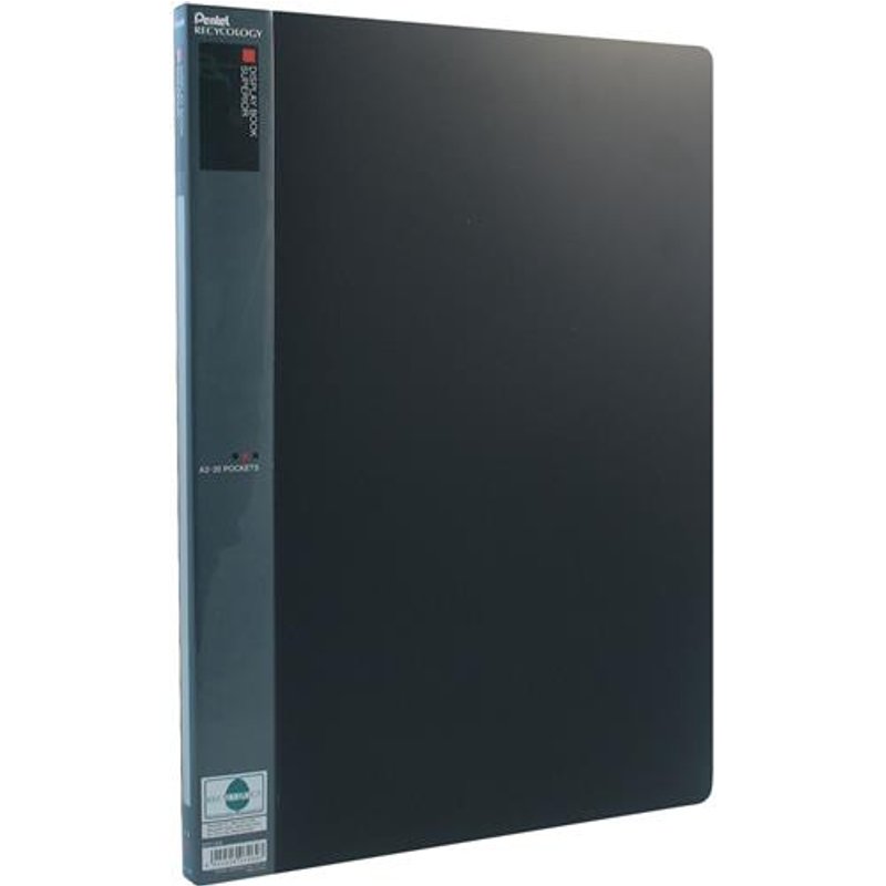 Pentel A3 Superior Display Book 20 Pocket Black - Dcf132a